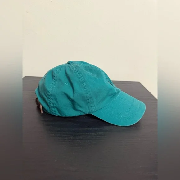 POLO Ralph Lauren Vintage Classic Leather Strap Adjustable Teal Green Hat Cap - Picture 2 of 4